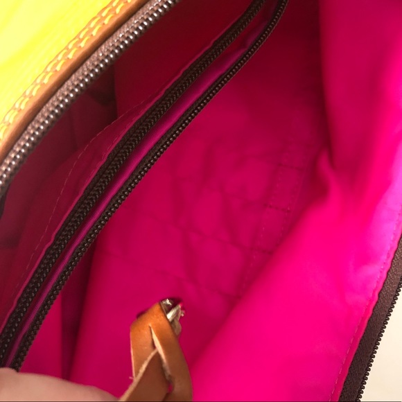 Dooney & Bourke Nylon Yellow Shoulder Bag Large - Picture 2 of 16